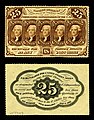 First issue of the twenty-five-cent fractional currency