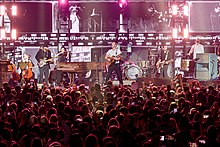 Coldplay performing in 2020.