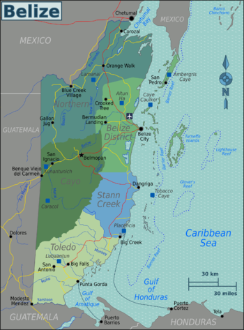 نقشه بلیز (هندوراس بریتانیا)