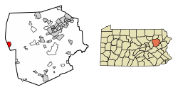 Location of New Columbus in Luzerne County, Pennsylvania.