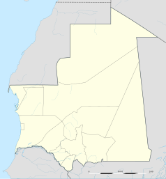 Mapa konturowa Mauretanii, na dole znajduje się punkt z opisem „Ujun al-Atrus”