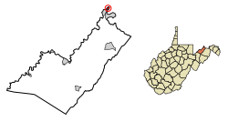 Location of Ridgeley in Mineral County, West Virginia.