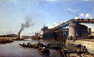 Vue de Paris, la Seine, l'Estacade, (1853).