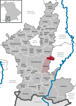 Kaart van Rettenbach am Auerberg