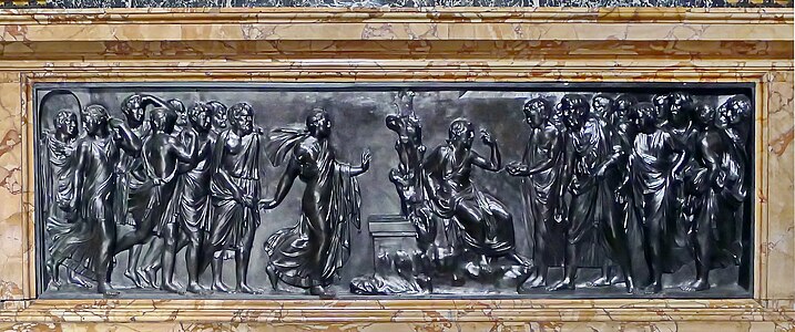 Kristo kaj la Samaritanino, reliefo de Lorenzetto