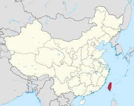 Map showing the location of Taiwan Province