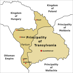 Peta Kepangeranan Transylvania (1857)