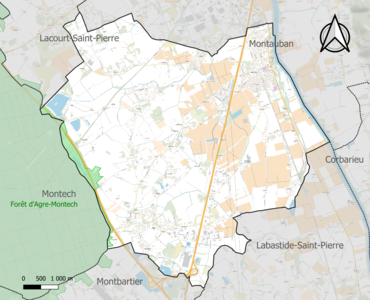 Carte de la ZNIEFF de type 1 sur la commune.