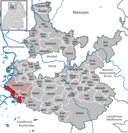 Läget för Altlußheim i Rhein-Neckar-Kreis