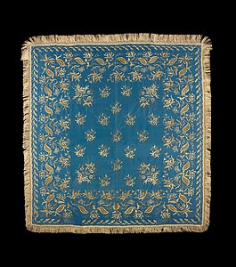 An early 19th-century Russian silk embroidered headscarf.[36]