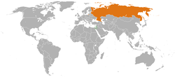 Haritada gösterilen yerlerde Israel ve Russia