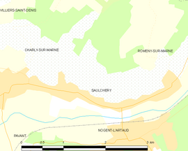 Mapa obce Saulchery