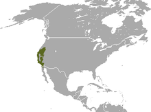 Carte d'Amérique du Nord avec une tache verte en bas à l'ouest, dépassant au Mexique