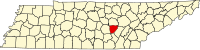 Locatie van Van Buren County in Tennessee