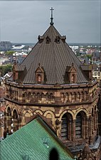 Cimborrio neorrománico de la catedral de Estrasburgo, reconstruido en 1878-1879