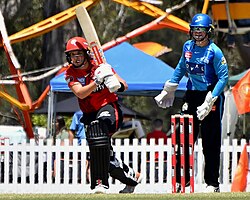 Dooley batting for the Melbourne Renegades during WBBL