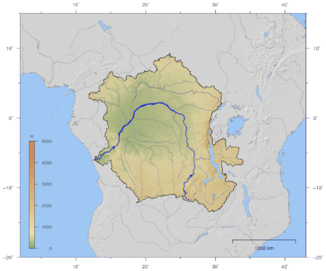 Valauf und Eizugsgebiet vom Kongo bzw. Lualaba