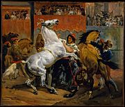 Начало скачек лошадей без всадников. Эскиз. 1820. Холст, масло. Метрополитен-музей, Нью-Йорк
