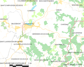 Mapa obce Varennes-sous-Dun