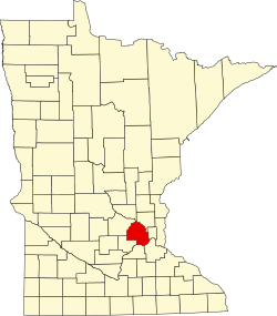 Hennepinin piirikunnan sijainti Minnesotassa