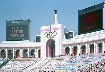 Das Los Angeles Coliseum während der Olympischen Sommerspiele 1984