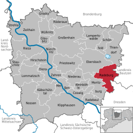 Kaart van Radeburg