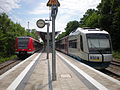 S-Bahnhof München Harras mit S-Bahn und Zug der BOB (heute BRB)