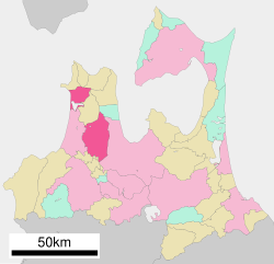 五所川原市在青森縣的位置