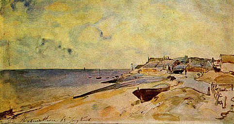 La Plage de Sainte-Adresse, 1863, aquarelle Musée du Louvre