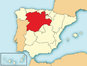 Poziția regiunii Comunidad Autónoma de Castilla y León