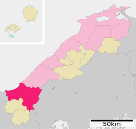 Situering van Masuda in de prefectuur Shimane