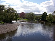 River Wharfe, Ilkley from footbridge 53°55′56.94″N 1°48′56.43″W﻿ / ﻿53.9324833°N 1.8156750°W﻿ / 53.9324833; -1.8156750