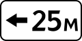 Above sign indicating where stopping and parking prohibited in length in 25 meters on left side