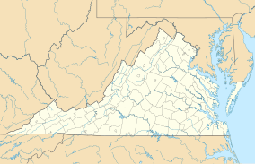 Map showing the location of Staunton River Battlefield State Park