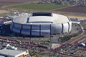 Luftbild des University of Phoenix Stadium im April 2008