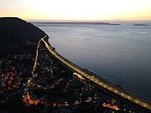 A55 Expressway bypasses the older road through Penmaenmawr town centre before resuming the original route around the headland.