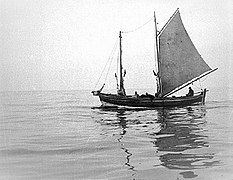 Une barque de pêche à Grande-Rivière en 1942