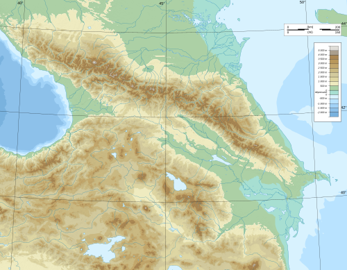 조지아 왕국은(는) 캅카스산맥 안에 위치해 있다