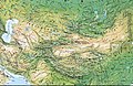 북서의 코카서스에서 북동 몽골리아까지의 중앙아시아 지도