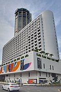 Jen Hotel, a four-star hotel with Komtar in the foreground, 2022.