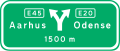 J13: Map-type advance direction sign