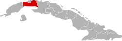 Location of Havana Province in Cuba