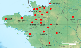 Carte localisant les tribunaux ayant recherché un même criminel.