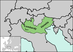 Lokacija Kraljevstva Lombardije-Venecije