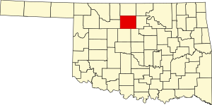 Map of Oklahoma highlighting Garfield County