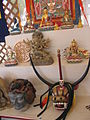 Masks and other objects in the Bhutanese craft tent