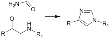 Schemat otrzymywania pochodnych imidazolu z wykorzystaniem aminoketonów