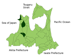 Lokasi Kitatsugaru di Prefektur Aomori