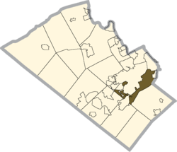 Location of Salisbury Township in Lehigh County, Pennsylvania