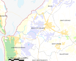 Mapa obce Beauvoir-sur-Mer